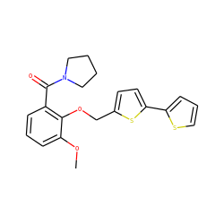 COc1cccc(C(=O)N2CCCC2)c1OCc1ccc(-c2cccs2)s1 ZINC000028524367