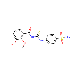 COc1cccc(C(=O)NC(=S)Nc2ccc(S(N)(=O)=O)cc2)c1OC ZINC000098083686