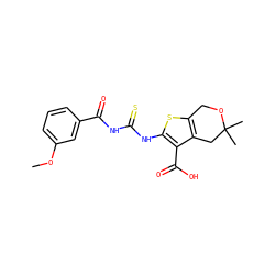 COc1cccc(C(=O)NC(=S)Nc2sc3c(c2C(=O)O)CC(C)(C)OC3)c1 ZINC000199229850