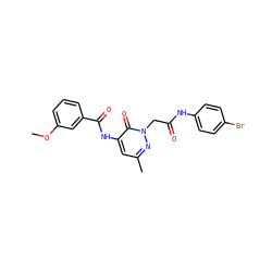 COc1cccc(C(=O)Nc2cc(C)nn(CC(=O)Nc3ccc(Br)cc3)c2=O)c1 ZINC000096271777