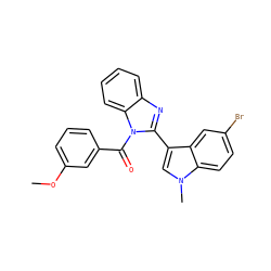 COc1cccc(C(=O)n2c(-c3cn(C)c4ccc(Br)cc34)nc3ccccc32)c1 ZINC000473104095