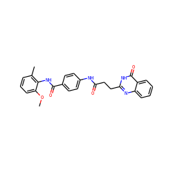COc1cccc(C)c1NC(=O)c1ccc(NC(=O)CCc2nc3ccccc3c(=O)[nH]2)cc1 ZINC000103254091