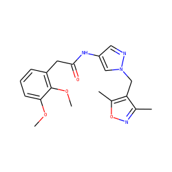 COc1cccc(CC(=O)Nc2cnn(Cc3c(C)noc3C)c2)c1OC ZINC000115731277