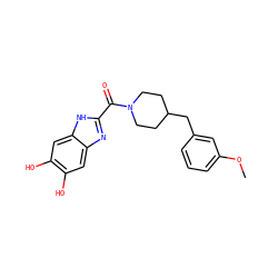 COc1cccc(CC2CCN(C(=O)c3nc4cc(O)c(O)cc4[nH]3)CC2)c1 ZINC000036294481
