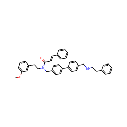 COc1cccc(CCN(Cc2ccc(-c3ccc(CNCCc4ccccc4)cc3)cc2)C(=O)/C=C/c2ccccc2)c1 ZINC000028456735