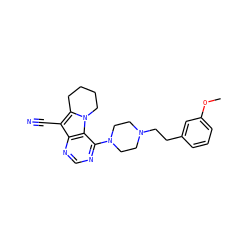 COc1cccc(CCN2CCN(c3ncnc4c(C#N)c5n(c34)CCCC5)CC2)c1 ZINC000013559632