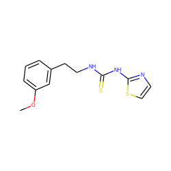 COc1cccc(CCNC(=S)Nc2nccs2)c1 ZINC000013744847