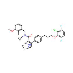 COc1cccc(CN(C(=O)C2=C(c3ccc(CCCOc4c(F)ccc(F)c4Cl)cc3)C[C@H]3CC[C@H]2N3)C2CC2)c1C ZINC000100100809