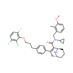 COc1cccc(CN(C(=O)C2=C(c3ccc(CCCOc4c(F)ccc(F)c4Cl)cc3)C[C@H]3CCC[C@H]2N3)C2CC2)c1C ZINC000101327798