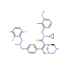 COc1cccc(CN(C(=O)C2=C(c3ccc(CN(C)Cc4c(F)ccc(F)c4Cl)cc3)C[C@H]3CNC[C@H]2N3)C2CC2)c1C ZINC000101196771
