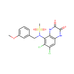 COc1cccc(CN(c2c(Cl)c(Cl)cc3[nH]c(=O)c(=O)[nH]c23)S(C)(=O)=O)c1 ZINC000028954093