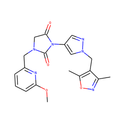 COc1cccc(CN2CC(=O)N(c3cnn(Cc4c(C)noc4C)c3)C2=O)n1 ZINC000115731853