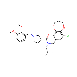 COc1cccc(CN2CC[C@@H](C(=O)N(Cc3cc(Cl)c4c(c3)OCCCO4)CC(C)C)C2)c1OC ZINC000114099621