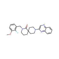 COc1cccc(CN2CCCC3(CCN(c4cnc5ccccc5n4)CC3)C2=O)c1F ZINC000096173140
