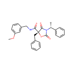 COc1cccc(CNC(=O)[C@@]2(Cc3ccccc3)OC(=O)N([C@H](C)c3ccccc3)C2=O)c1 ZINC000096273495