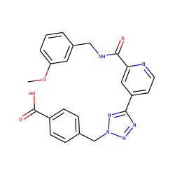 COc1cccc(CNC(=O)c2cc(-c3nnn(Cc4ccc(C(=O)O)cc4)n3)ccn2)c1 ZINC000045391952
