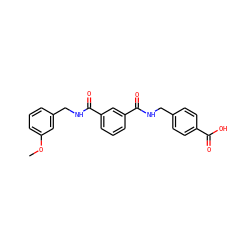 COc1cccc(CNC(=O)c2cccc(C(=O)NCc3ccc(C(=O)O)cc3)c2)c1 ZINC000045355617