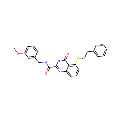 COc1cccc(CNC(=O)c2nc3cccc(SCCc4ccccc4)c3c(=O)[nH]2)c1 ZINC000150283117