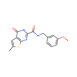 COc1cccc(CNC(=O)c2nc3sc(C)cc3c(=O)[nH]2)c1 ZINC000202716418