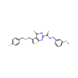 COc1cccc(CNC(=O)c2nc3scc(COCc4ccc(F)cc4)c3c(=O)[nH]2)c1 ZINC000150308365