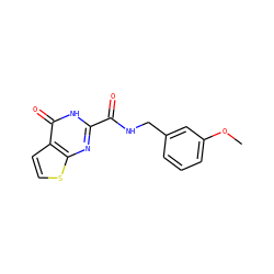 COc1cccc(CNC(=O)c2nc3sccc3c(=O)[nH]2)c1 ZINC000098209577