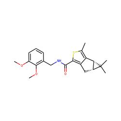 COc1cccc(CNC(=O)c2sc(C)c3c2C[C@@H]2[C@H]3C2(C)C)c1OC ZINC000103235000