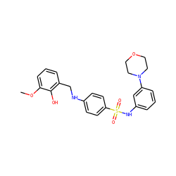 COc1cccc(CNc2ccc(S(=O)(=O)Nc3cccc(N4CCOCC4)c3)cc2)c1O ZINC000103266564