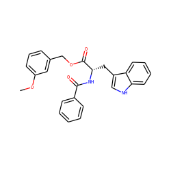 COc1cccc(COC(=O)[C@H](Cc2c[nH]c3ccccc23)NC(=O)c2ccccc2)c1 ZINC000013736220