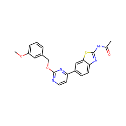 COc1cccc(COc2nccc(-c3ccc4nc(NC(C)=O)sc4c3)n2)c1 ZINC000071318636