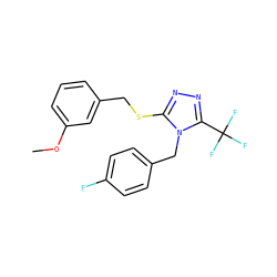 COc1cccc(CSc2nnc(C(F)(F)F)n2Cc2ccc(F)cc2)c1 ZINC000004107084