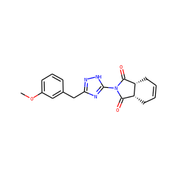 COc1cccc(Cc2n[nH]c(N3C(=O)[C@H]4CC=CC[C@H]4C3=O)n2)c1 ZINC000064675638