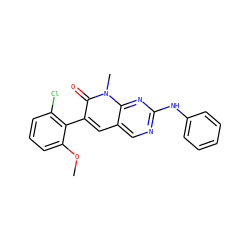 COc1cccc(Cl)c1-c1cc2cnc(Nc3ccccc3)nc2n(C)c1=O ZINC000028331708