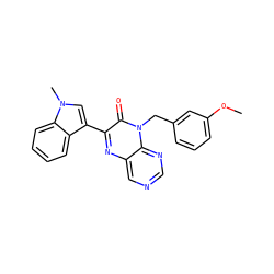 COc1cccc(Cn2c(=O)c(-c3cn(C)c4ccccc34)nc3cncnc32)c1 ZINC000004239178