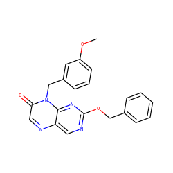 COc1cccc(Cn2c(=O)cnc3cnc(OCc4ccccc4)nc32)c1 ZINC000004238593