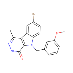 COc1cccc(Cn2c3ccc(Br)cc3c3c(C)n[nH]c(=O)c32)c1 ZINC000084731675