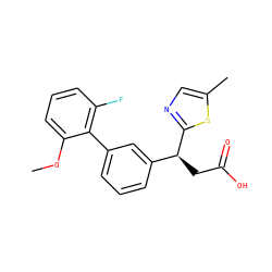 COc1cccc(F)c1-c1cccc([C@H](CC(=O)O)c2ncc(C)s2)c1 ZINC001772581843
