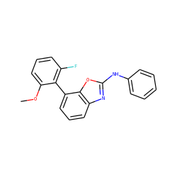 COc1cccc(F)c1-c1cccc2nc(Nc3ccccc3)oc12 ZINC000169326135