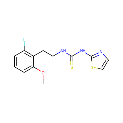 COc1cccc(F)c1CCNC(=S)Nc1nccs1 ZINC000013744875