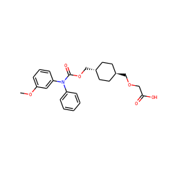 COc1cccc(N(C(=O)OC[C@H]2CC[C@H](COCC(=O)O)CC2)c2ccccc2)c1 ZINC000168586066