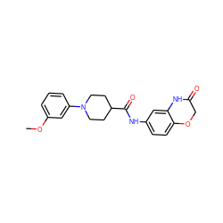 COc1cccc(N2CCC(C(=O)Nc3ccc4c(c3)NC(=O)CO4)CC2)c1 ZINC000034613034