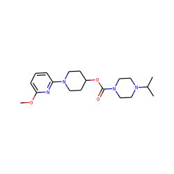 COc1cccc(N2CCC(OC(=O)N3CCN(C(C)C)CC3)CC2)n1 ZINC000223526615
