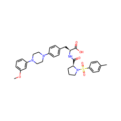 COc1cccc(N2CCN(c3ccc(C[C@H](NC(=O)[C@@H]4CCCN4S(=O)(=O)c4ccc(C)cc4)C(=O)O)cc3)CC2)c1 ZINC000028978618