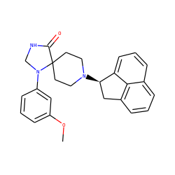 COc1cccc(N2CNC(=O)C23CCN([C@@H]2Cc4cccc5cccc2c45)CC3)c1 ZINC000026395959
