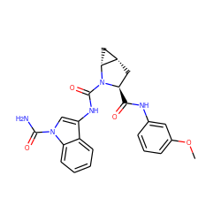 COc1cccc(NC(=O)[C@@H]2C[C@H]3C[C@H]3N2C(=O)Nc2cn(C(N)=O)c3ccccc23)c1 ZINC000143961789