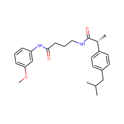 COc1cccc(NC(=O)CCCNC(=O)[C@H](C)c2ccc(CC(C)C)cc2)c1 ZINC000653751741