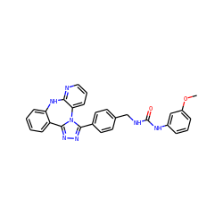 COc1cccc(NC(=O)NCc2ccc(-c3nnc4n3-c3cccnc3Nc3ccccc3-4)cc2)c1 ZINC000096174056