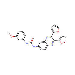 COc1cccc(NC(=O)Nc2ccc3nc(-c4ccco4)c(-c4ccco4)nc3c2)c1 ZINC000003465446