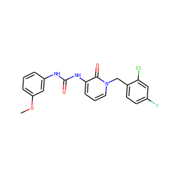 COc1cccc(NC(=O)Nc2cccn(Cc3ccc(F)cc3Cl)c2=O)c1 ZINC000064539316