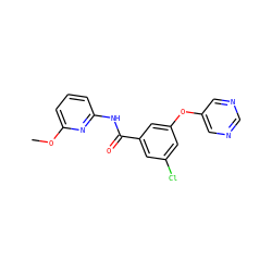COc1cccc(NC(=O)c2cc(Cl)cc(Oc3cncnc3)c2)n1 ZINC000096939141