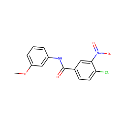 COc1cccc(NC(=O)c2ccc(Cl)c([N+](=O)[O-])c2)c1 ZINC000000299616